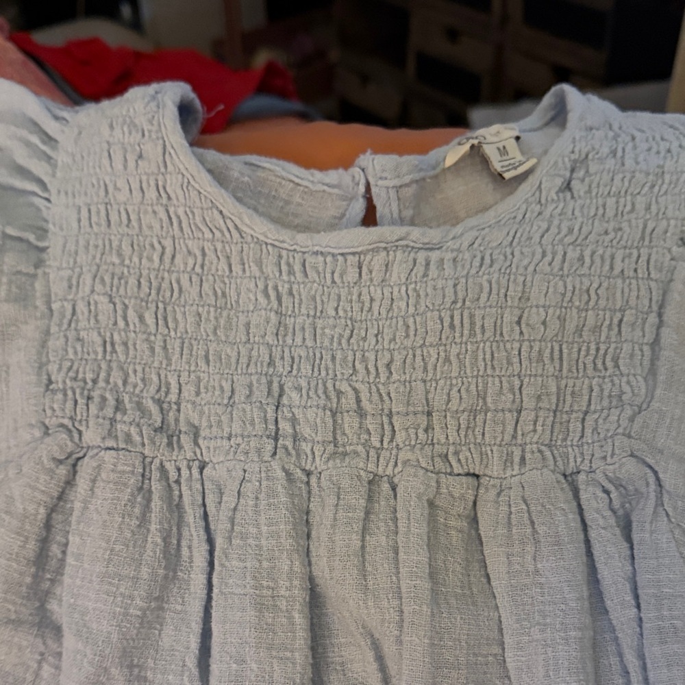 Cato Sky Blue Flutter Sleeve Top - Picture 2 of 4